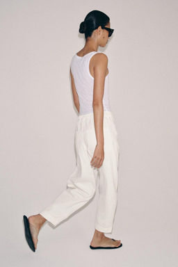 PANTAL?N DENIM BARREL BOLSILLOS ZW COLLECTION / Blanco - Zara фото 17