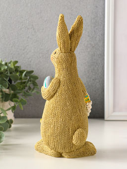 Фигурка полистоун Зайка вязанный с пасхальными яичками, 8?10.5?23 см