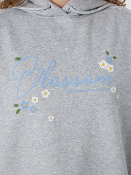 Худи женское серое с надписью Blossom - Mark formelle фото 4