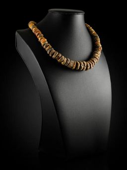 Бусы лечебные Шайбы тёмные из натурального цельного янтаря с природной корочкой - Amberholl фото 3