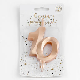 Свеча в торт «Юбилейная», цифра 10, 10 см, шампань