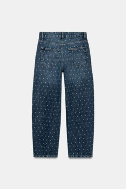 JEANS ZW COLLECTION TAPERED TIRO MEDIO LUNARES / azul - Zara фото 7