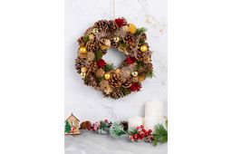 Новогоднее украшение венок 34*34*8 см Зимняя сказка круг