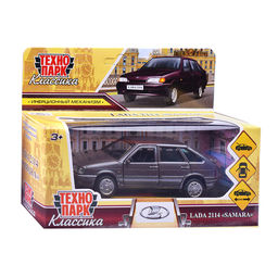 Машина металл LADA -2114 "Samara" 12 см. (двер, баг, баклажан) инерц., в коробке