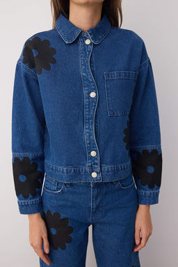 Mavi Nak?s Detayl? Oversize Denim Ceket TWOAW26CE00024