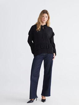 Ba?lamal? Yaka Oversize F?rf?rl? Bluz