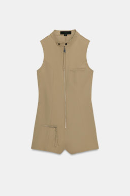 MONO CORTO CREMALLERA / Khaki oscuro - Zara фото 6