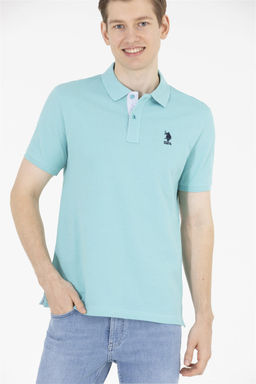 Мужская мятная футболка с воротником поло Basic - U.s. polo assn фото 10