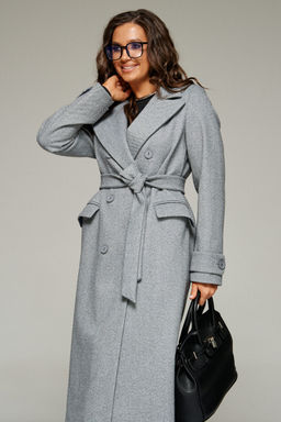 Пальто Beautiful Free 7030-Р серый