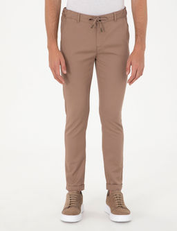 Vizon Slim Fit Beli Lastikli Ba_c_kl_ Kanvas Pantolon