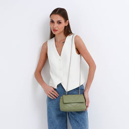 Сумка женская мессенджер на магните, 23×7×14 см, оливковая