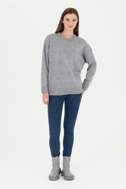 Женский серый меланжевый свитер - U.s. polo assn фото 4