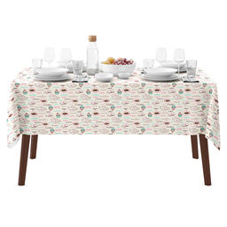 Скатерть 150х145см На десерт, вид 1/1, длина стола до 110см, на 4 персоны, рогожка (хлопок 100%) 171г/м2, упаковка классическая, пакет ПВХ 28х41см, Домашняя мода (Россия)