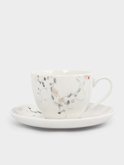 Пара чайная, 6 перс, 12 пр, 220 мл, фарфор N, белая, Цветы и листья, Primrose - Anna lafarg фото 8