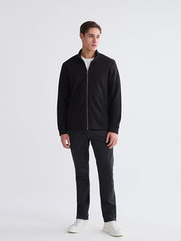 Dik Yaka Uzun Kollu Erkek Fermuarl? Sweatshirt