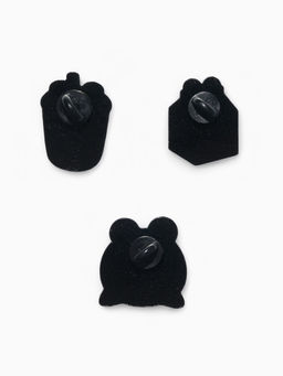 Набор значков (3 шт.) Лягушачьи напитки, цвет зелёный в чёрном металле