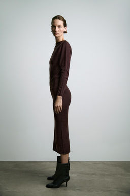 100% WOOL MIDI DRESS