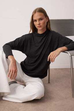 Murdum Yarasa Kol Relaxed/Rahat Kal?p Truvakar Kol Orme Bluz TWOAW26BZ00136 - Trendyolmilla фото 8