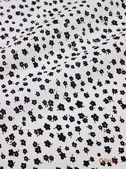 Импорт.хлопок Жатка Цветочная легкость (черные цветочки), СОРТ2, ш.1.30м, хлопок-100%, 80гр/м.кв