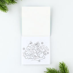 Подарочный набор новогодний, блокнот-раскраска и восковые мелки «С новым годом»