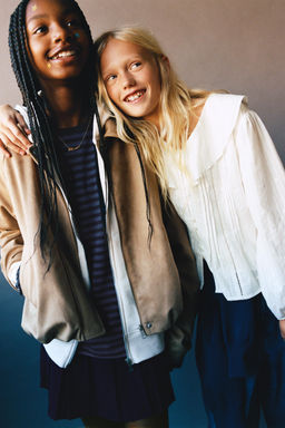 FAUX SUEDE BOMBER JACKET