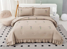 КПБ EFOR COTTONI с вышивкой "эмилия №2" (О-3), капучино евро