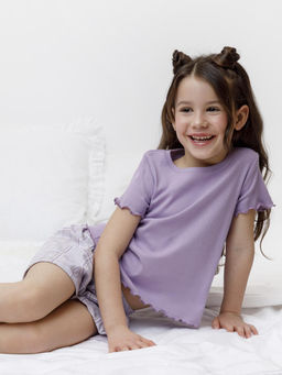 К 1645/лаванда,шотландская клетка пижама для дев