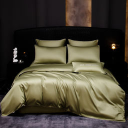 Комплект постельного белья Однотонный Сатин Премиум на резинке OCPR009 180*200*30;160*200*30;140*200*30 2 спальный 4 Наволочки