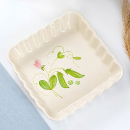 Форма для запекания Псковский гончар «Горох», 1.5 л, 6.5×25 см, керамика, кремовая