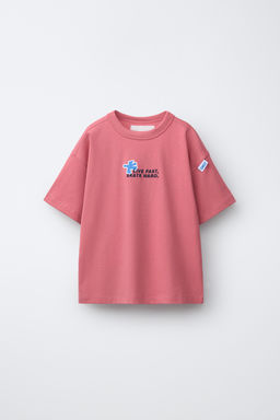 CAMISETA ESTAMPADO LOGO / Rosa pastel - Zara фото 3