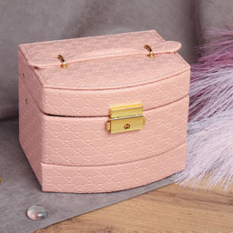 Шкатулка для украшений 15х12х12 см / Q051/уп 48/ Розовая/ 722777