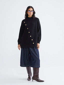 Yar?m Bal?k?? Yaka Kad?n Triko Kazak