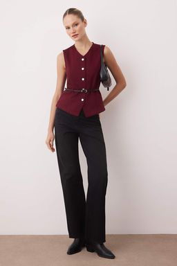 TRENDYOLMILLA Koyu Mavi Kemer Detayl? Denim Yelek TWOAW25YE00101  фото 6