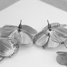 Серьги висячие «Цветок» каталея, цвет серебро, 10 см