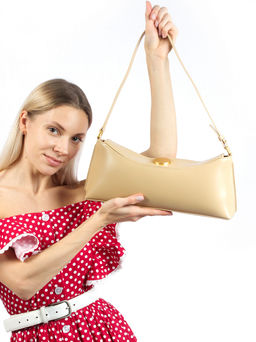 LACCOMA сумка АЛ3085-бежевый натуральная кожа хлопок фото 2