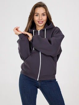 Толстовка Джерри  женская на молнии из футера с начесом Серая - Амавес-текстиль фото 13