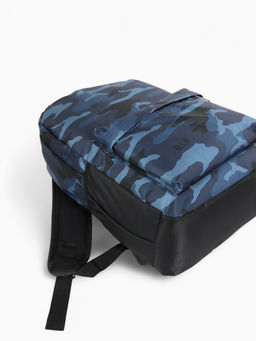 Рюкзак школьный на молнии, с карманами, с принтом, размер 30?13?42 см, тёмно-синий/чёрный