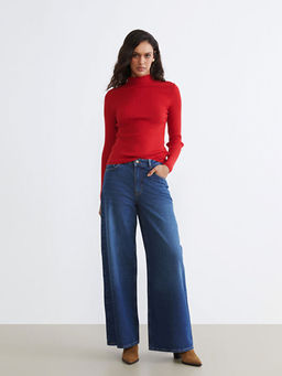 Wideleg Kad?n Jean Pantolon