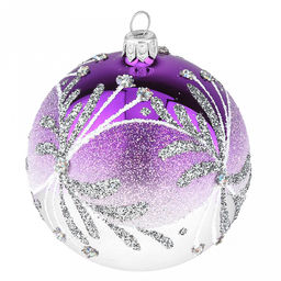 Елочная игрушка шар стеклянная Зимнее сияние д8,5см, ручная художественная роспись, цвета микс, подарочная упаковка (Россия) - Домашняя мода фото 6