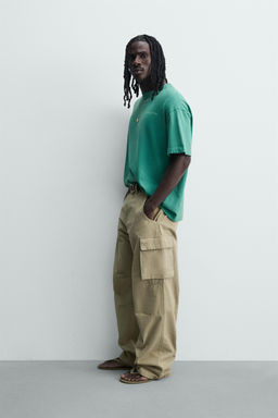 CAMISETA RELAXED FIT ESTAMPADOS LAVADOS / Verde claro