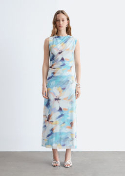 Vestido midi drapeado sin mangas - H&m фото 4