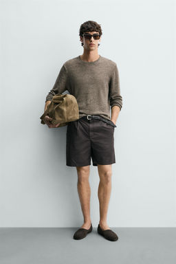 BERMUDA REGULAR FIT PLIEGUES / Marr?n