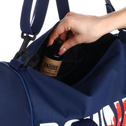 Сумка спортивная на молнии TEXTURA, с подкладкой, длинный ремень, маленький размер, с принтом, синяя