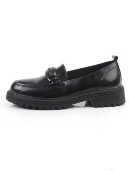 03-PDEB91-3 BLACK Лоферы женские (натуральная кожа)