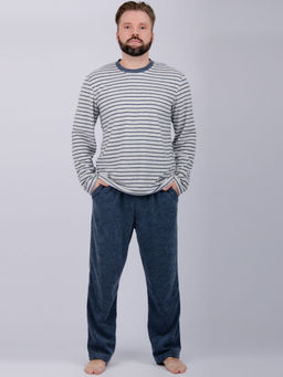 Пижама "Вояж" синяя, махра