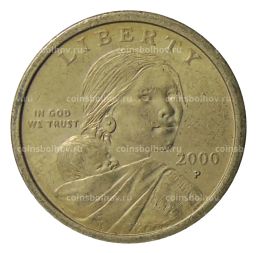 1 доллар 2000 года P США Сакагавея Парящий Орел