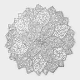 Цена за 12 шт. Салфетка сервировочная на стол «Цветок», 38×38 см, серебряная