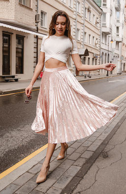 юбка плиссе нежно-розовый - Donna saggia фото 2