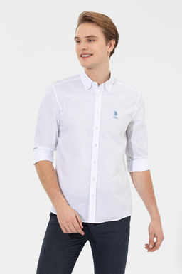 U. S. Polo Assn / Мужская белая рубашка с длинным рукавом - U.s. polo assn фото 2