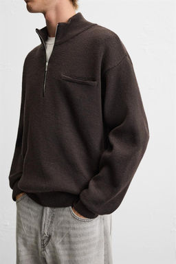 HIGH NECK QUARTER-ZIP SWEATER - Zara фото 5